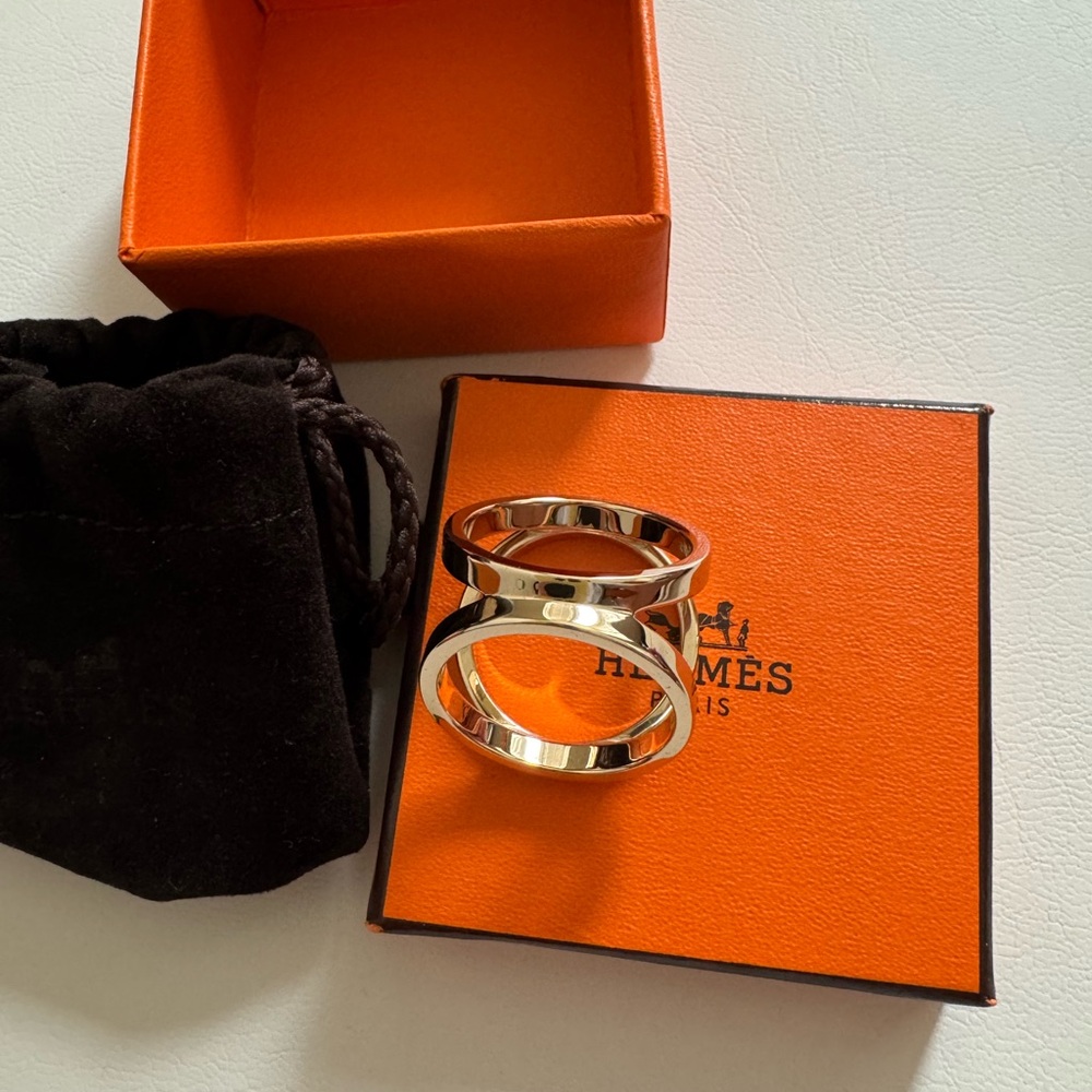 Hermès Silver silk ring